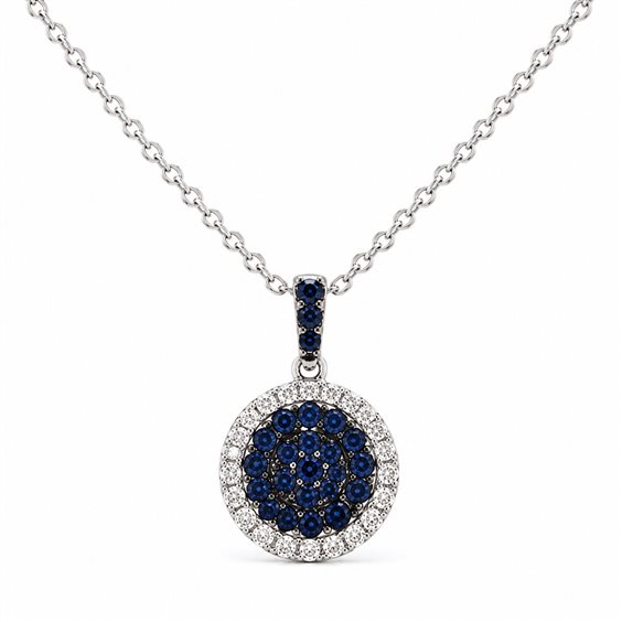 Collier World Diamond Group Femme in Or blanc Zaffiro 0.22 Ct GKY105012BS - GKY105012BS